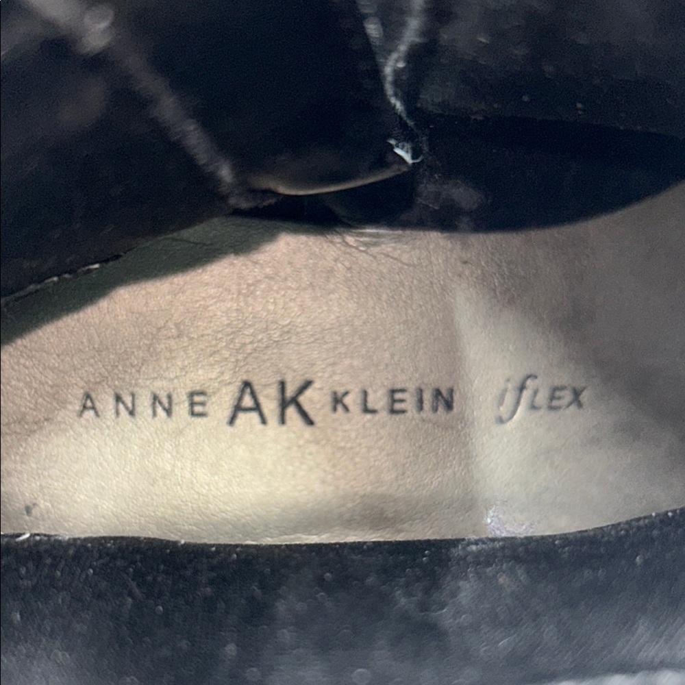Anne Klein Lorissa Leather Ankle Booties Women's 6.5 Black Ruched Detail Zip Up - Picture 11 of 14